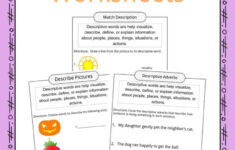 Descriptive Words Examples Definition Worksheets For Kids