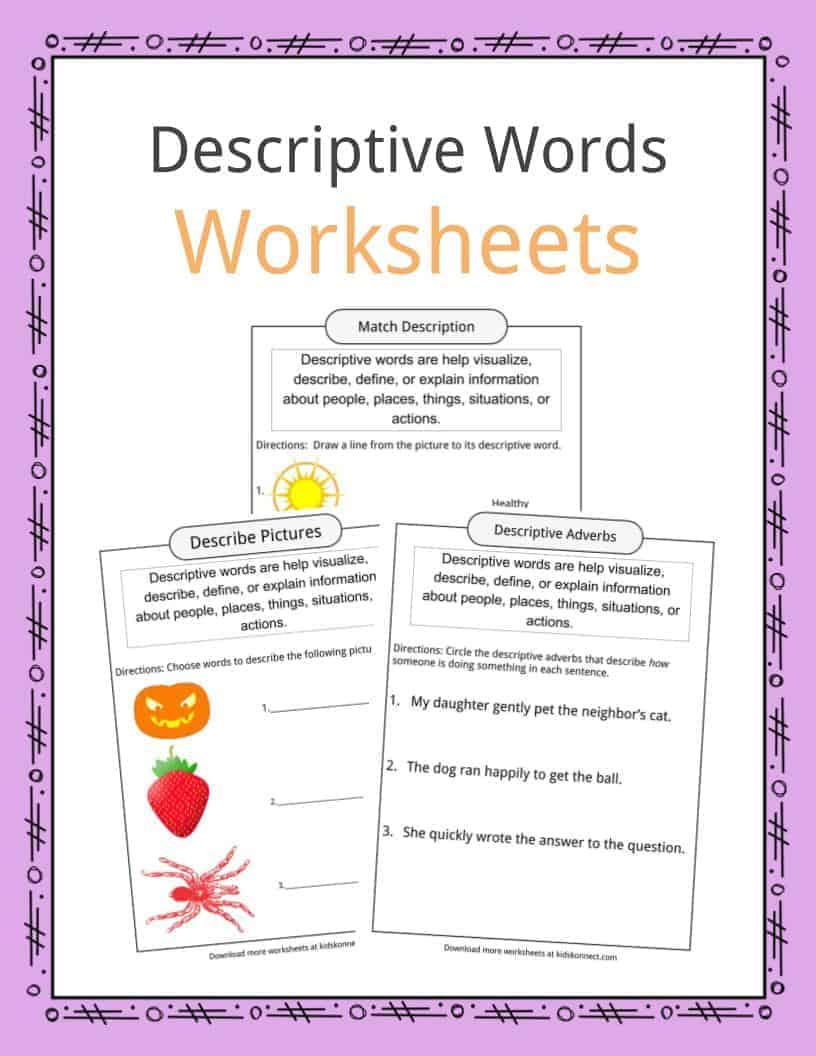 Descriptive Language Worksheets Language Worksheets