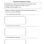 Drawing Personifcation Worksheet Figurative Language Worksheet