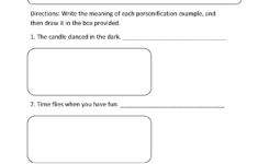 Drawing Personifcation Worksheet Figurative Language Worksheet