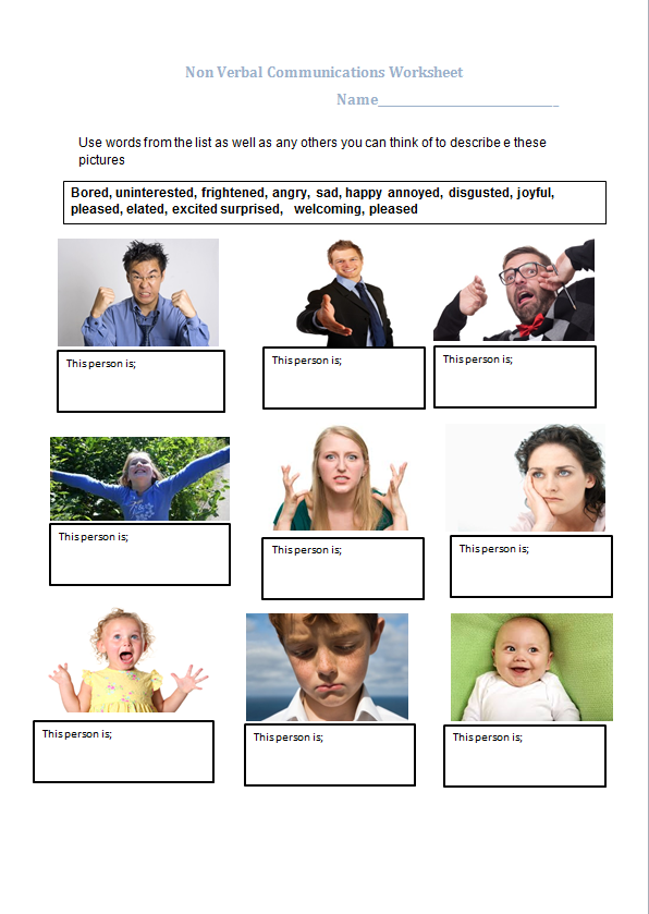 Educational Worksheet That Can Be With Discussion Groups On Non Verbal 