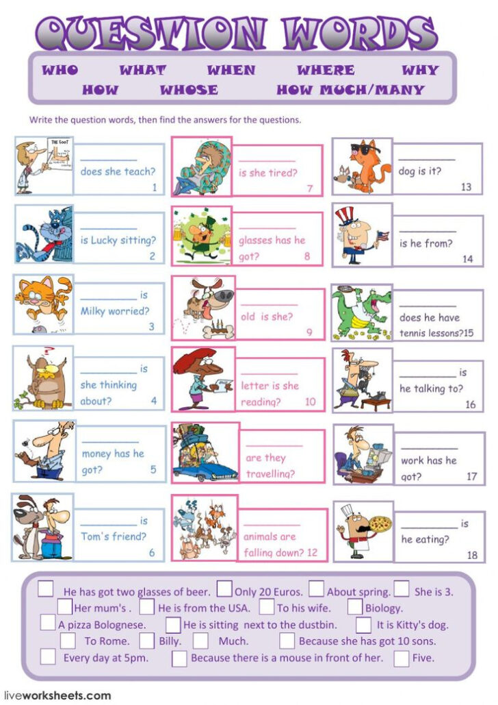 Learning English As A Second Language Free Worksheets