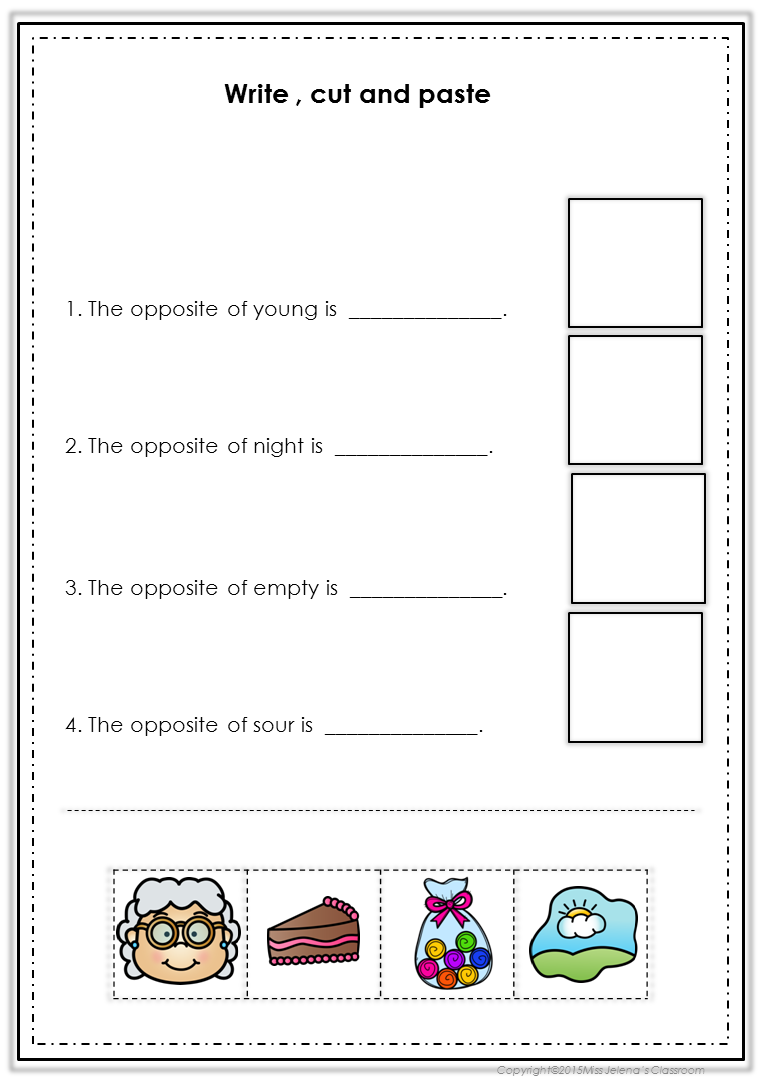 ESL Worksheets Opposites English Worksheets For Kids Language Arts 