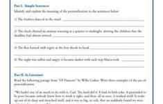 Explain The Personification Figurative Language Worksheets