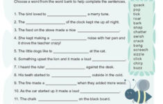 Fifth Grade Reading Writing Worksheets What Is Onomatopoeia
