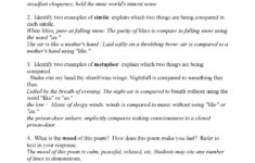 Figurative Language Poem 5 Sleep By Annie Matheson Answers