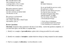 Figurative Language Poems With Questions Ereading Worksheets