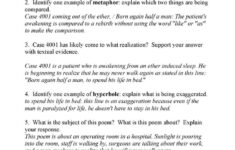 Figurative Language Review Worksheet Answers Figurative Language Poem 9