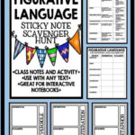 Figurative Language Sticky Note Scavenger Hunt Use With ANY Text