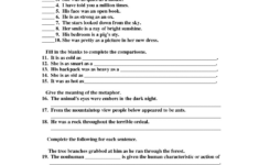 Figurative Language Worksheet 1