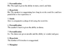 Figurative Language Worksheet 2 Reading Activity