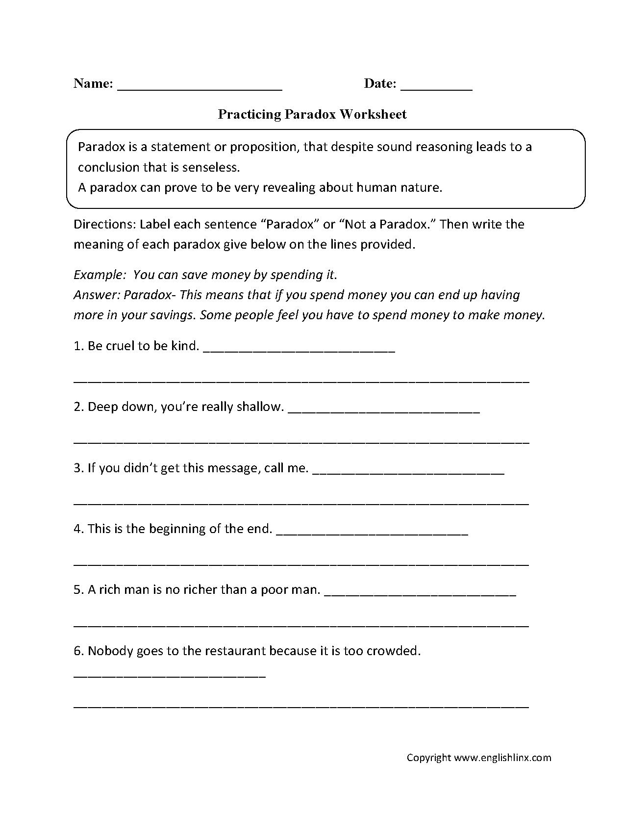 Figurative Language Worksheet 3 Worksheet