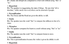 Figurative Language Worksheet 4 Reading Activity
