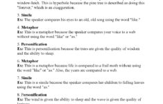 Figurative Language Worksheet 7 Answers