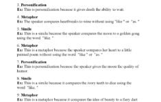 Figurative Language Worksheet 8 Answers