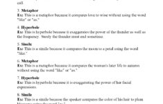 Figurative Language Worksheet 9 Answers
