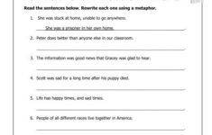 Figurative Language Worksheet For Grade 5 Beginner Worksheet