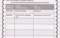 Figurative Language Worksheet Middle School Christmas Figurative