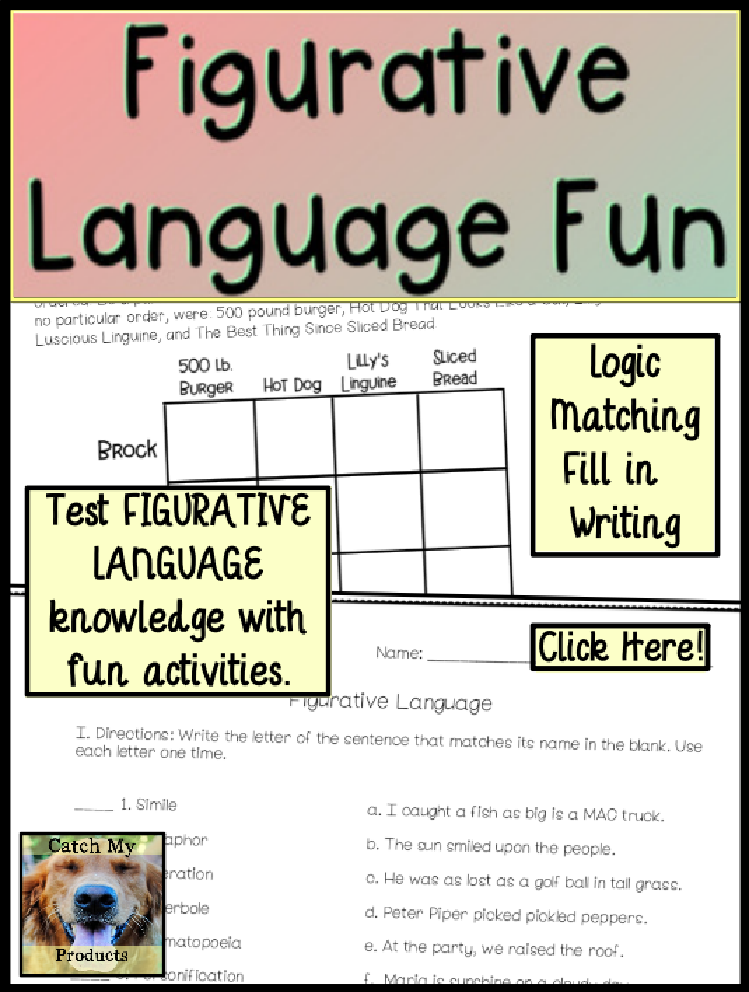 Figurative Language Worksheets And Activities Figurative Language 