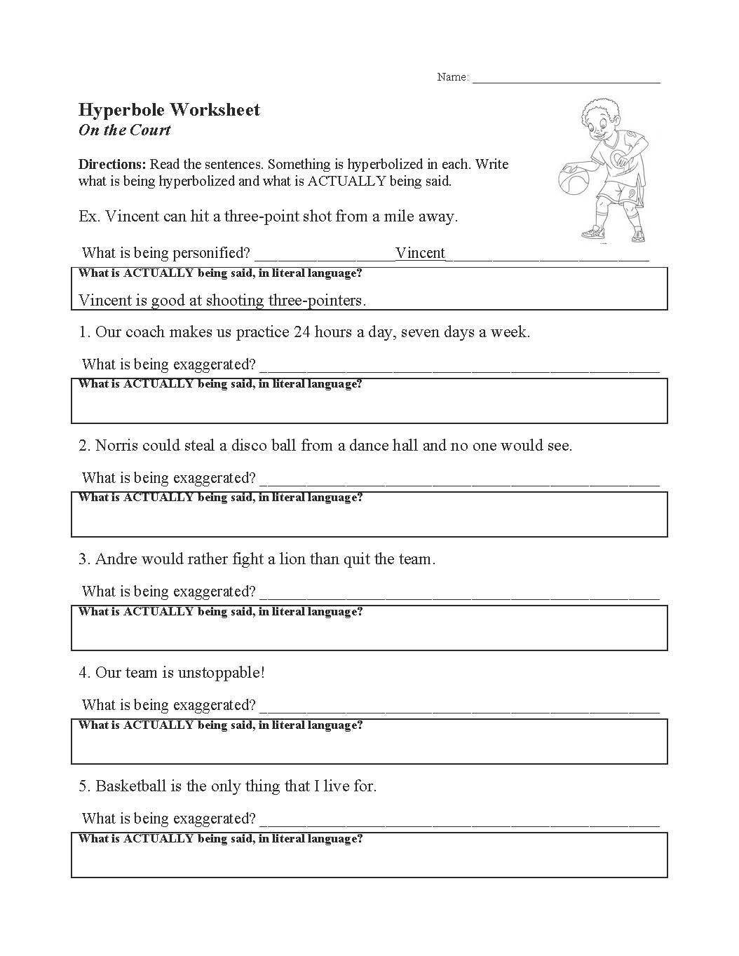 Figurative Language Worksheets Free For Primary Grades