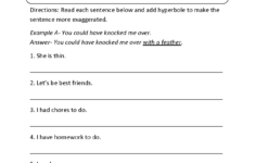 Figurative Language Worksheets Hyperbole Worksheets Db excel