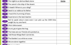 Figures Of Speech Worksheet With Answers Figure Of Speech Figurative