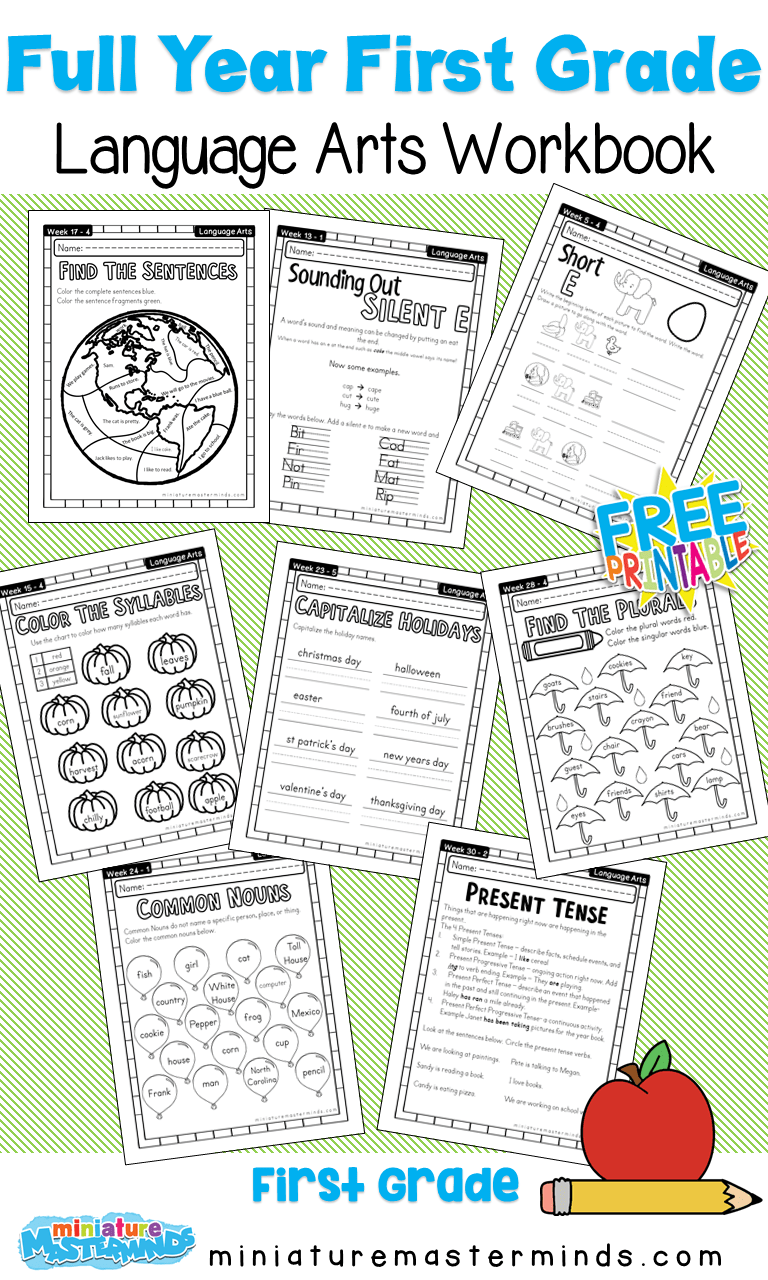 First Grade Language Arts Full Year Work Book First Grade Curriculum 