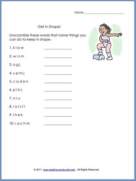 First Grade Language Arts Worksheets