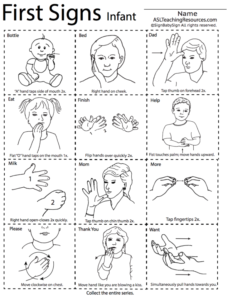 Baby Sign Language Printable Flash Cards