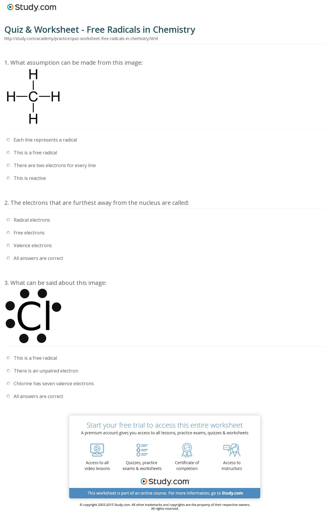 Free Chemistry Worksheets Db excel