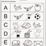 Free Download Nursery Worksheets For English Match The Correct Picture