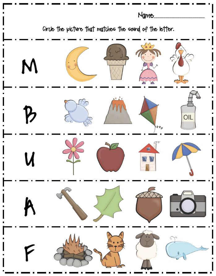 Preschool Language Arts Worksheets | Language Worksheets