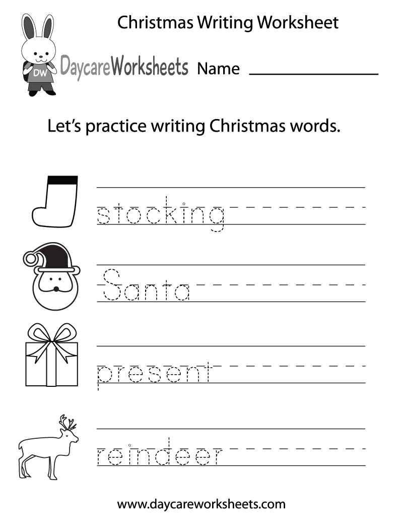 Free Preschool Christmas Writing Worksheet Christmas Worksheets