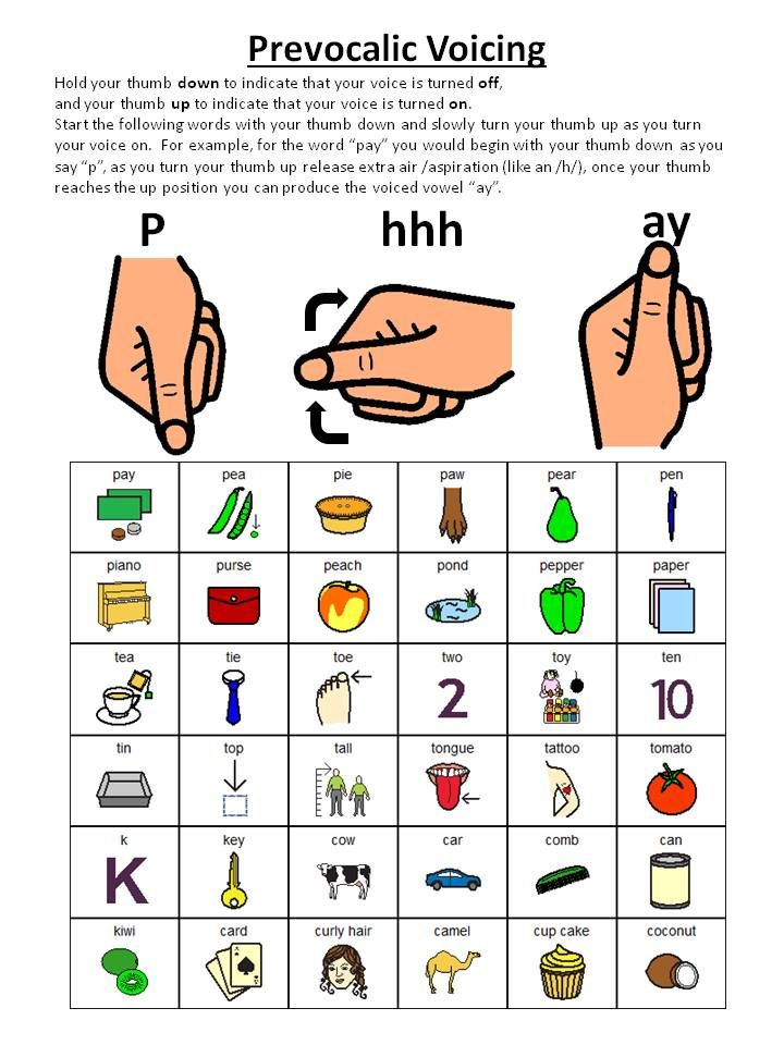 FREE Prevocalic Voicing Worksheet Preschool Speech Therapy Speech 