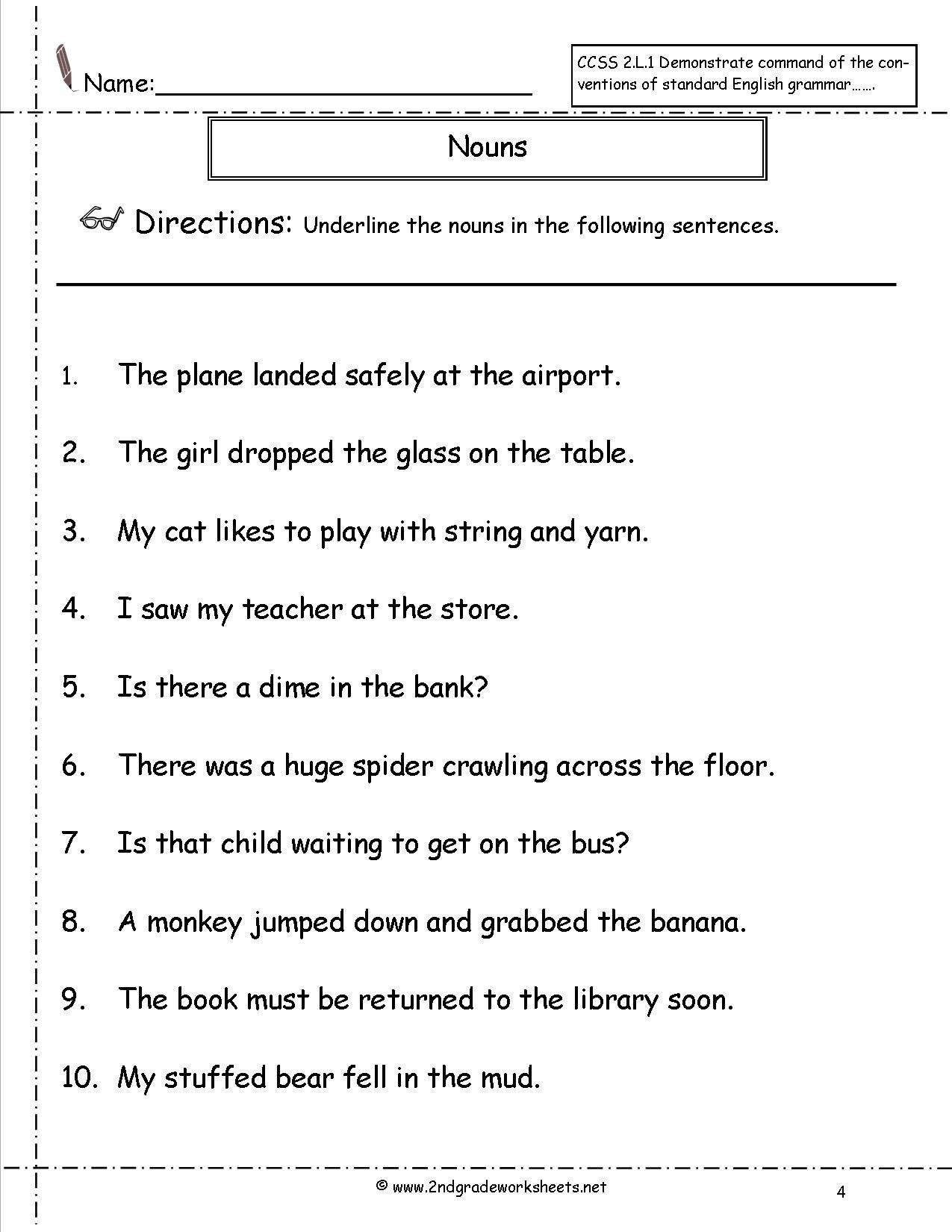 Free Printable 10th Grade Grammar Worksheets Learning How To Read