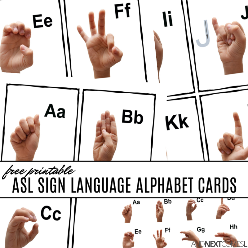 Free Printable ASL Sign Language Alphabet Cards Poster And Next 