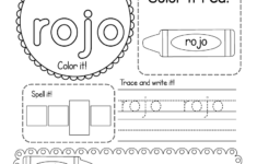 Free Printable Color Red In Spanish Worksheet For Kindergarten