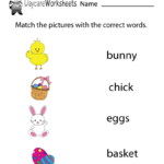 Free Printable Easter Vocabulary Worksheet For Preschool