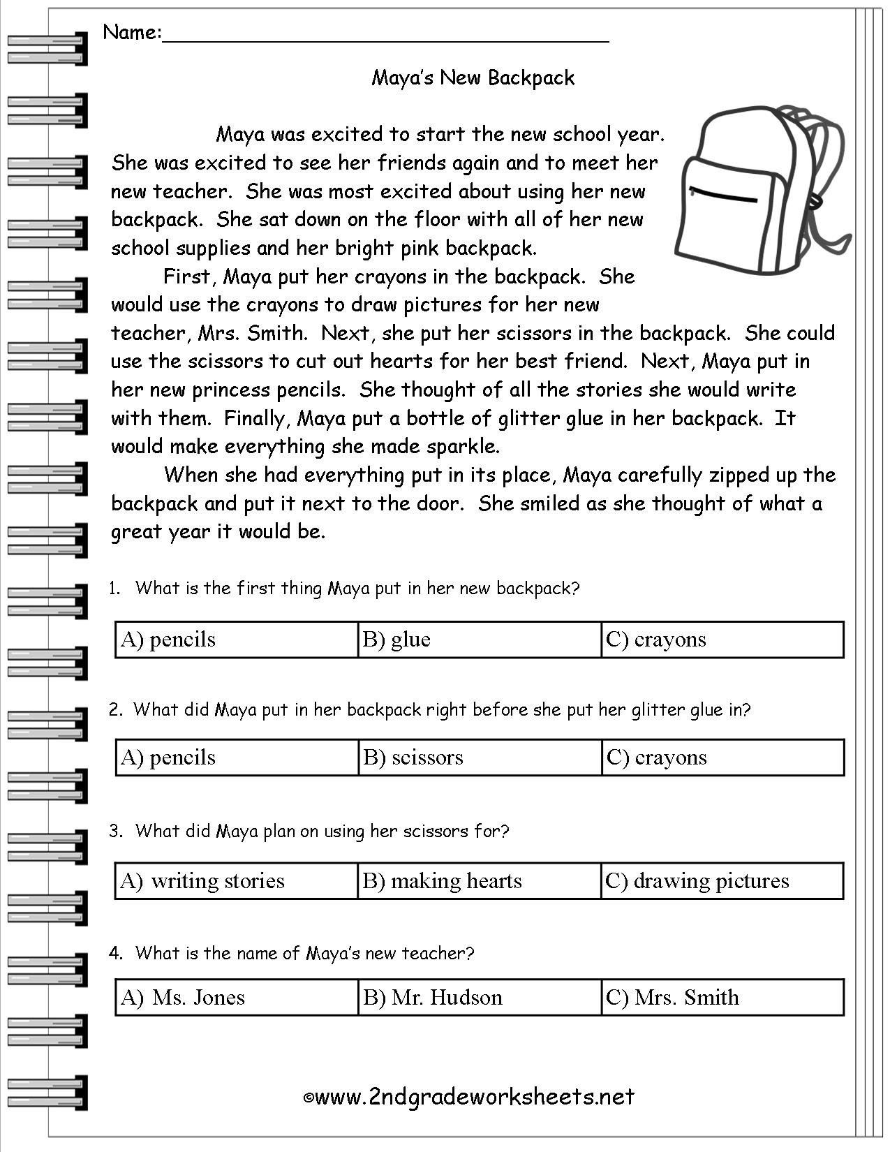 Grade 4 Printable English Worksheets Free