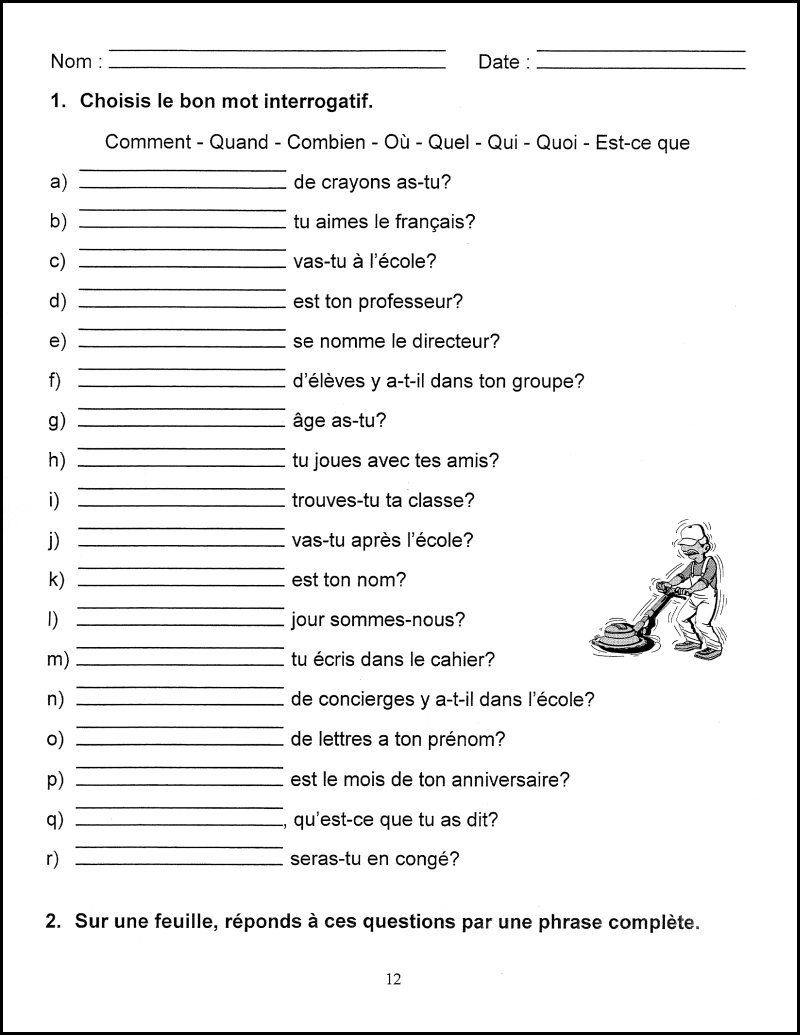 Free Printable French Worksheets For Beginners Learning How To Read