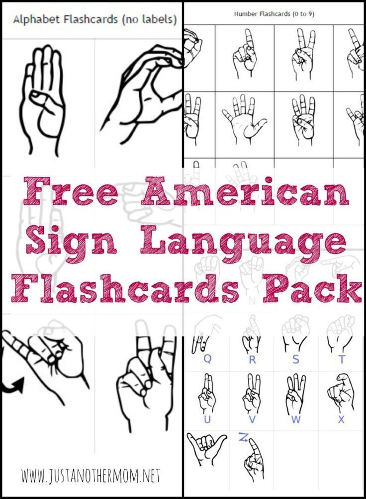 Freebie Friday ASL Flashcards Pack Just Another Mom Sign Language 