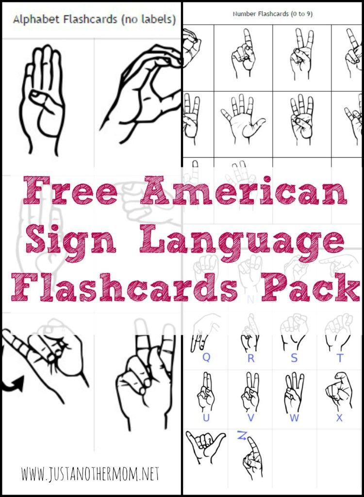 Freebie Friday ASL Flashcards Pack Just Another Mom Sign Language 