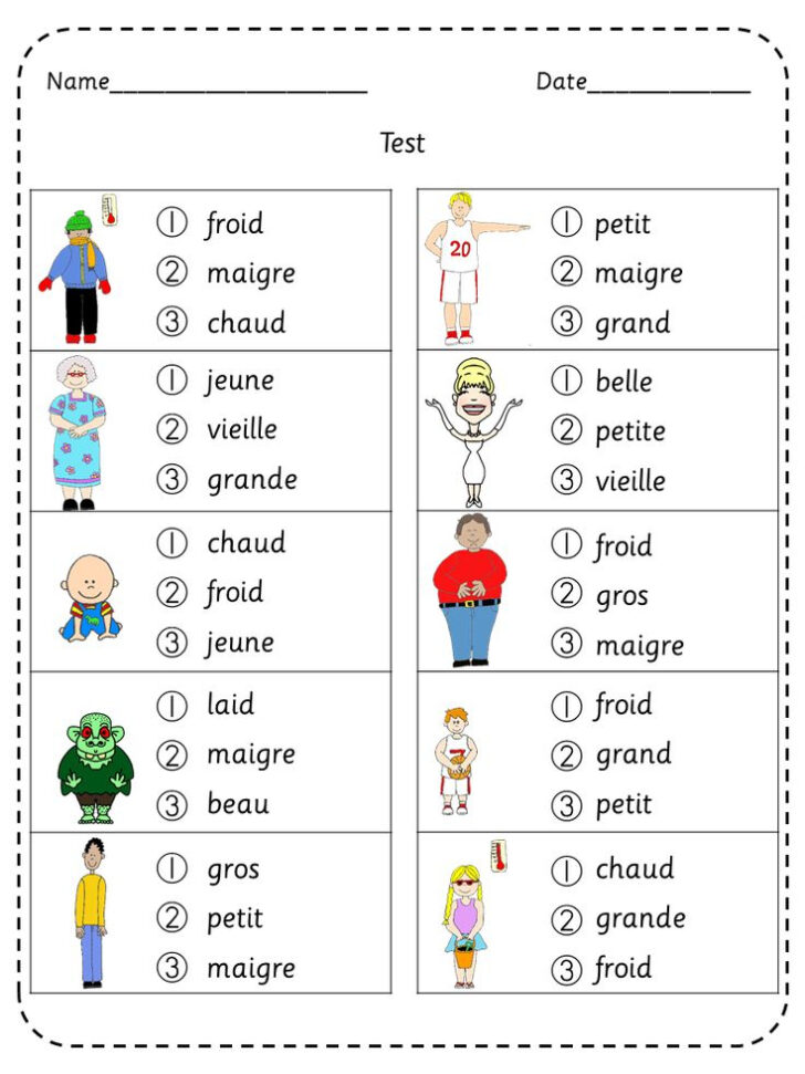 French Language Worksheets For Beginners