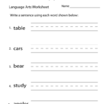 Fun Language Arts Worksheet Worksheets Worksheets