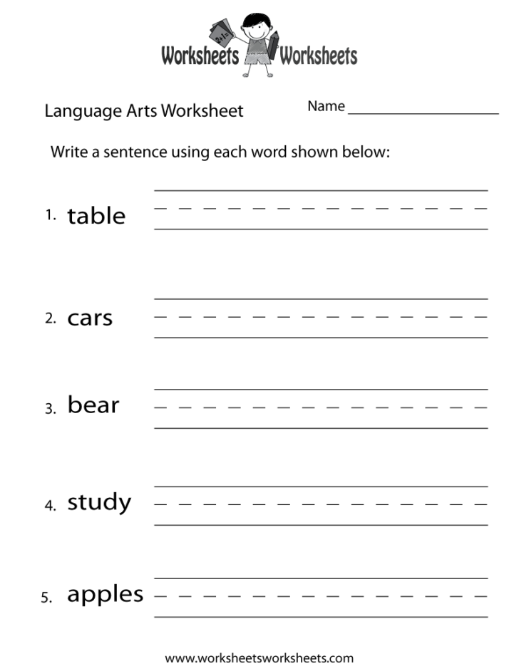 Language Arts Printable Worksheets Free