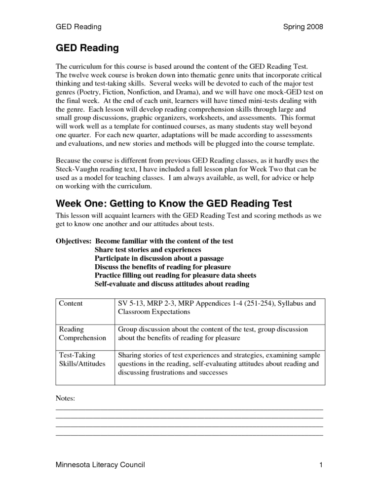 Ged Language Arts Reading Practice Worksheets | Language Worksheets