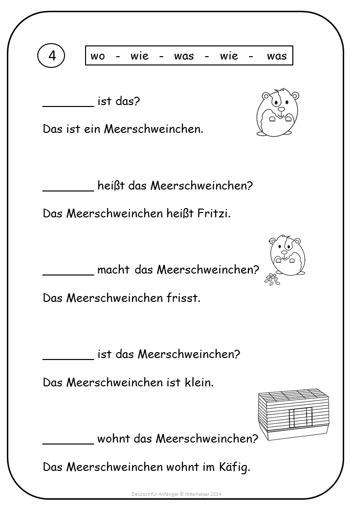 German Language Worksheets For Beginners