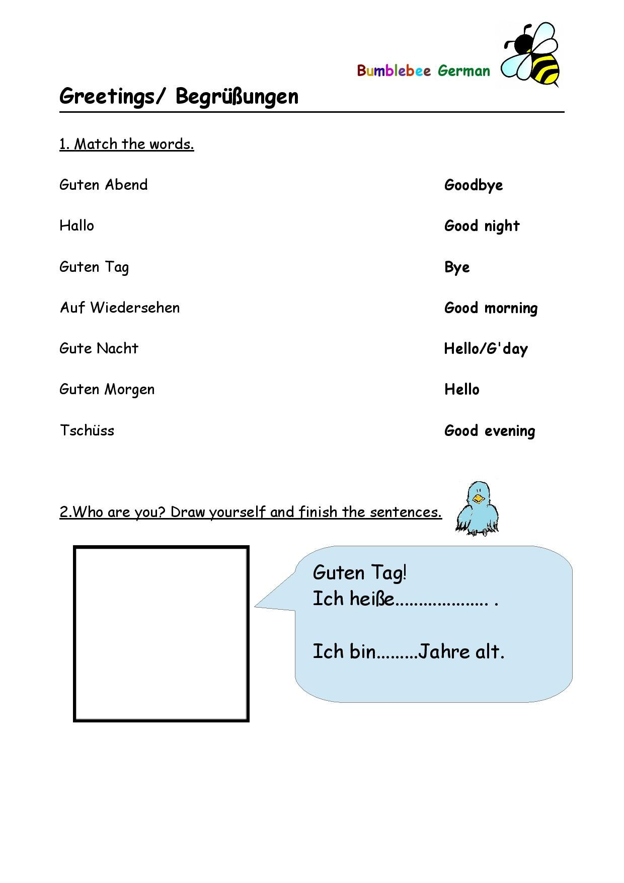 German Worksheets For Kids Printouts German Language Learning 