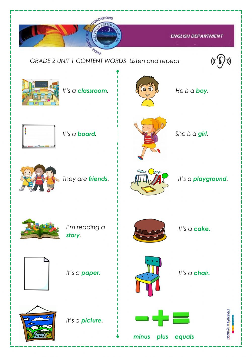 GRADE 2 VOCABULARY 3 Worksheet