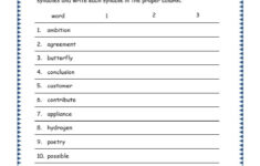 Grade 3 Grammar Topic 22 Syllables Worksheets Lets Share Knowledge